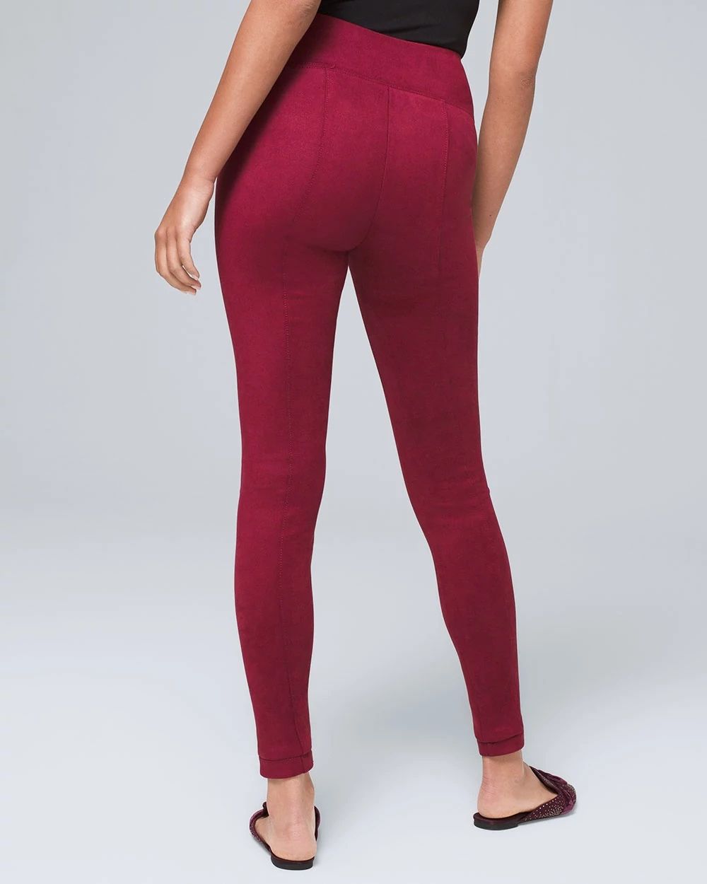 Red suede leggings new arrivals